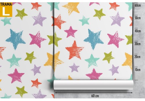 Carta da Parati stelle a pois decorazione bambini. 2
