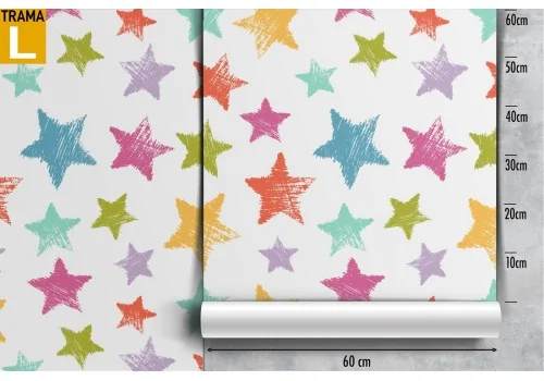 Polka dot stars wallpaper children's decoration. 2