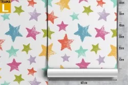 Polka dot stars wallpaper children's decoration.