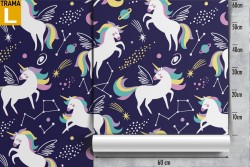 Unicorn wallpaper children's fantasy decoration.