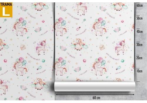 Unicorn fantasy wallpaper decoration for children. 2