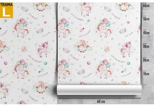 Unicorn fantasy wallpaper decoration for children. 2