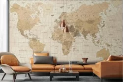 Geopolitical world map wallpaper