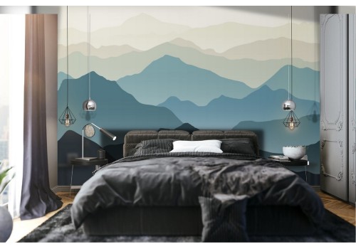 Wallpaper stylized mountain landscape