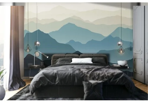 Wallpaper stylized mountain landscape