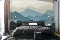 Wallpaper stylized mountain landscape