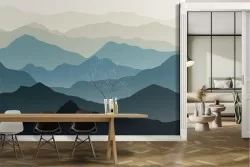 Wallpaper stylized mountain landscape