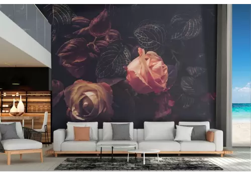 Carta da Parati rose composizione natura vintage