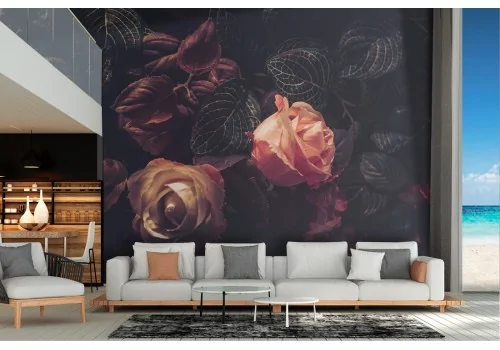 Vintage nature composition rose wallpaper