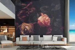Vintage nature composition roses wallpaper