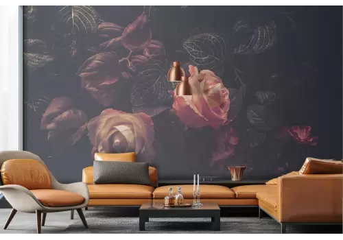 Carta da Parati rose composizione natura vintage 2