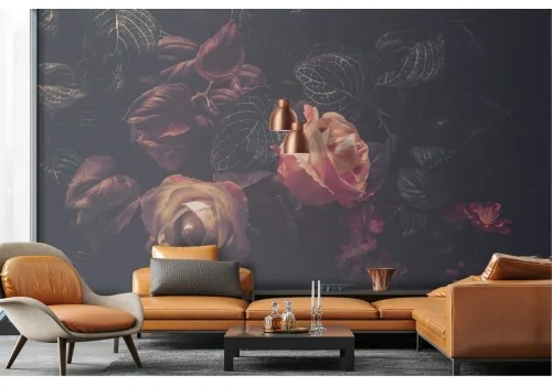 Carta da Parati rose composizione natura vintage 2