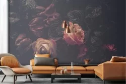 Carta da Parati rose composizione natura vintage