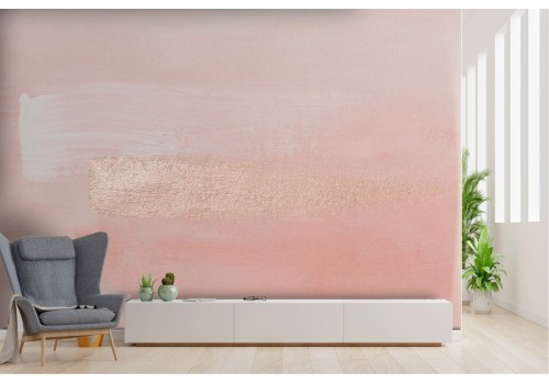 Pink concrete surface wallpaper with gold detail