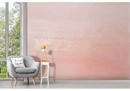 Pink concrete surface wallpaper with gold detail 2