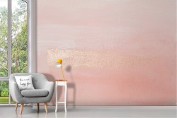 Pink concrete surface wallpaper with gold detail