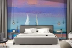 Wallpaper Paintings and Watercolors Means of Transport Beach and Sea