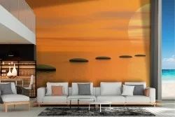 Carta da Parati paesaggio oceano tramonto zen