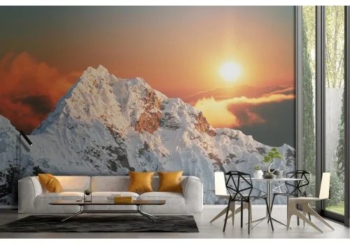 Carta da Parati paesaggio picco montagna con neve