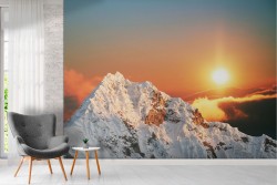 Carta da Parati paesaggio picco montagna con neve