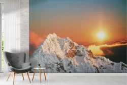 Wallpaper landscape mountain peak with snow
