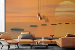 Carta da Parati paesaggio oceano tramonto zen
