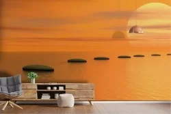 Carta da Parati Alba Tramonto Orientale e Zen Spiaggia e Mare