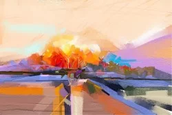 Wallpaper Design and Styles Flora and Fauna Paintings and Watercolors Abstract Trees Geometric