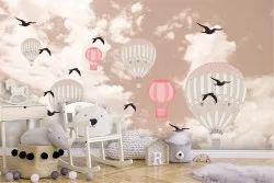 Wallpaper Airplanes Rockets Hot Air Balloons