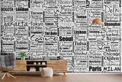 Carta da Parati decorazione scritte città