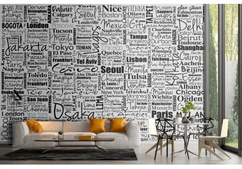 Wallpaper decoration city writings