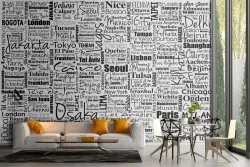 Carta da Parati decorazione scritte città