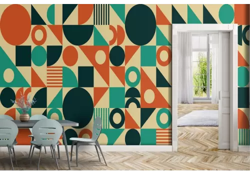 Carta da Parati decorazione geometrica anni '70 2
