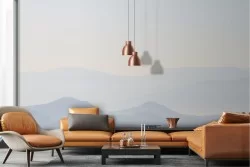 Wallpaper illustration stylized mountains