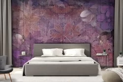 Carta da Parati Astratta Fiori Foglie Natura