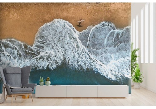 Ocean wave wallpaper on the beach