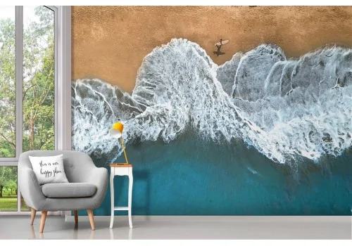 Ocean wave wallpaper on the beach 2