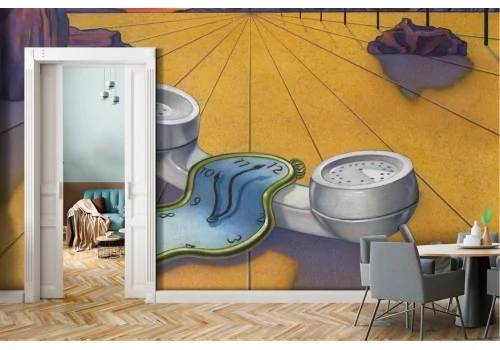 Dali Style Modern Painted Wallpaper