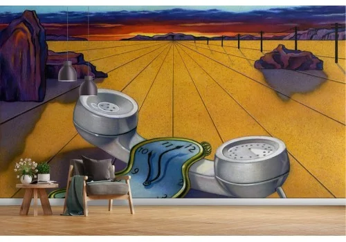 Dali style modern painted wallpaper 2