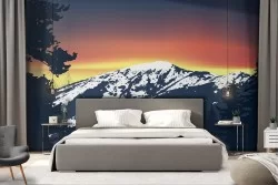 Carta da Parati Foreste e Alberi Montagna Neve