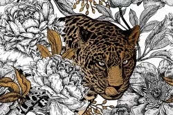Carta da Parati Design e Stili Flora e Fauna animali Astratta Fiori Vintage