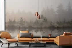 Wallpaper landscape lake in the forest
