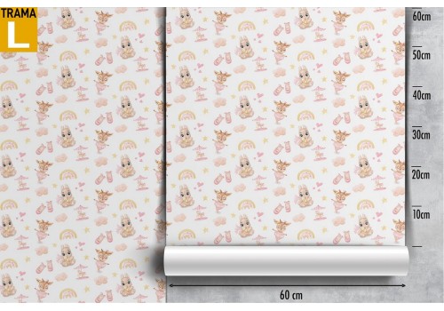 Wallpaper with dancing animals decoration for children. 2