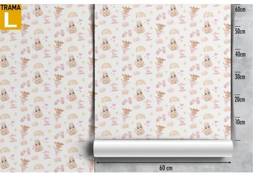 Wallpaper with dancing animals decoration for children. 2