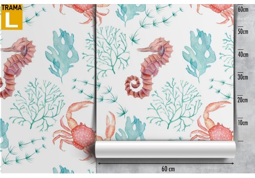 Marine animals pattern wallpaper for children. 2