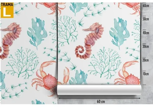 Marine animals pattern wallpaper for children. 2