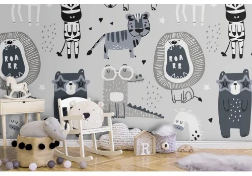 Stylized animal wallpaper children's decoration.103