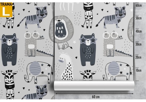 Stylized animal wallpaper children's decoration. 2