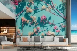 Carta da Parati fiori natura effetto 3D