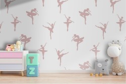 Carta da Parati ballerine stilizzate decorazione bambini.